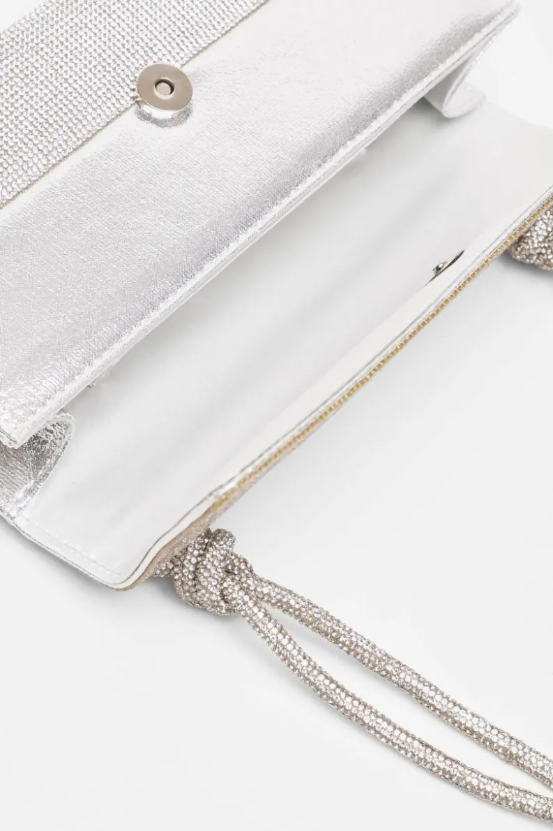 Shoulder Bags|Handbags*Quiz Diamante Shoulder Bag Silver