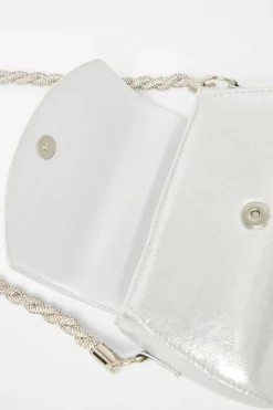 Shoulder Bags|Handbags*Quiz Diamante Strap Shoulder Bag Silver