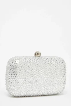 Handbags|Clutch Bags*Quiz Embellished Box Bag Silver