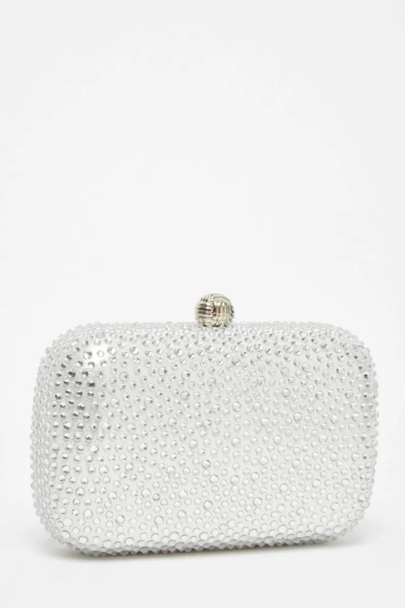 Handbags|Clutch Bags*Quiz Embellished Box Bag Silver