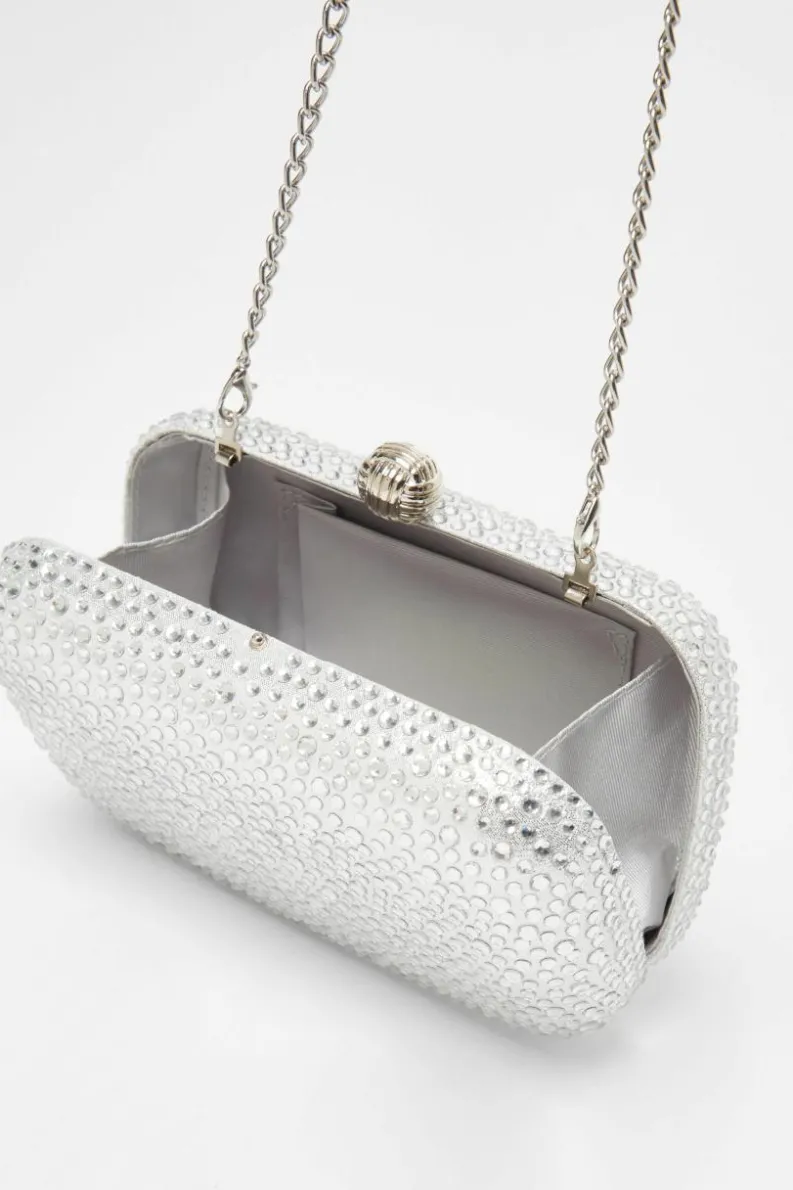 Handbags|Clutch Bags*Quiz Embellished Box Bag Silver