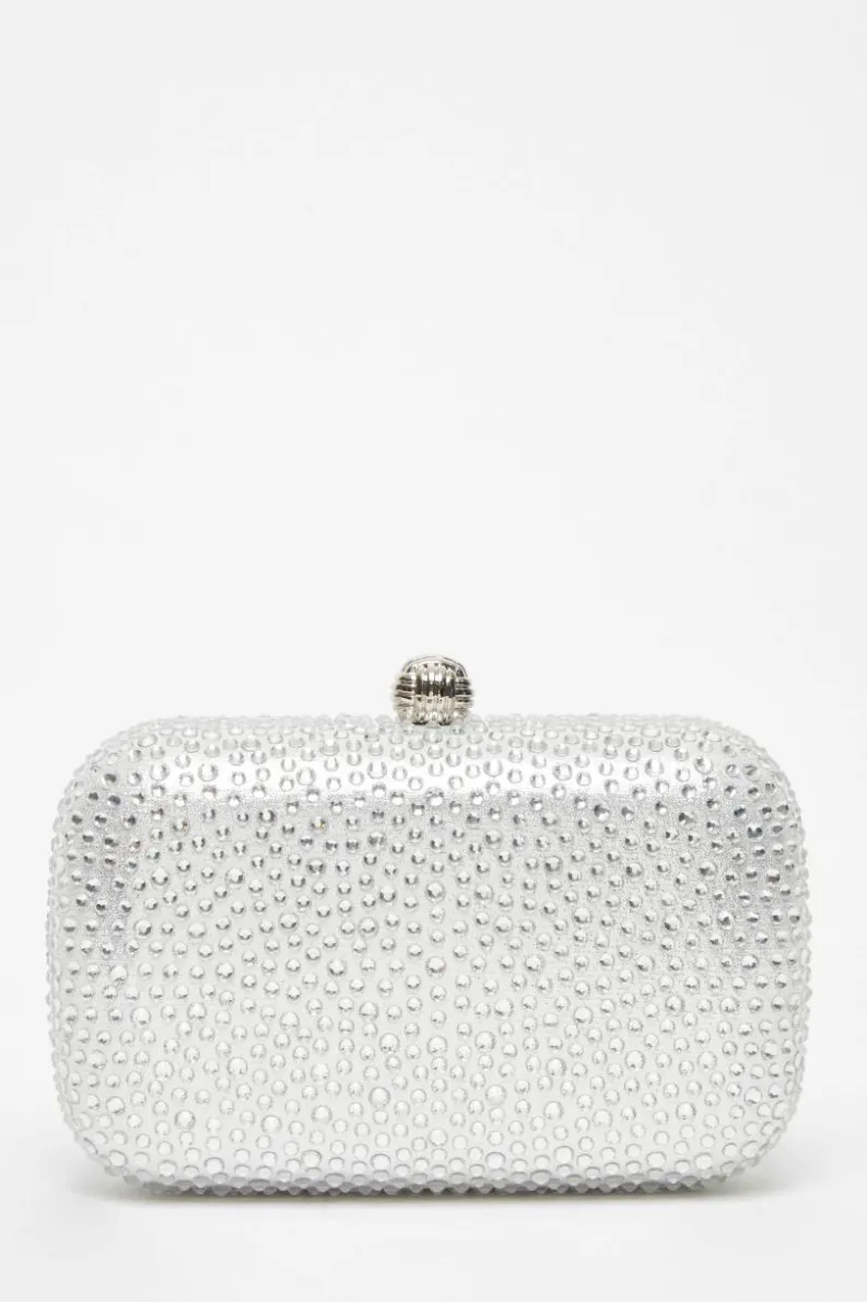 Handbags|Clutch Bags*Quiz Embellished Box Bag Silver
