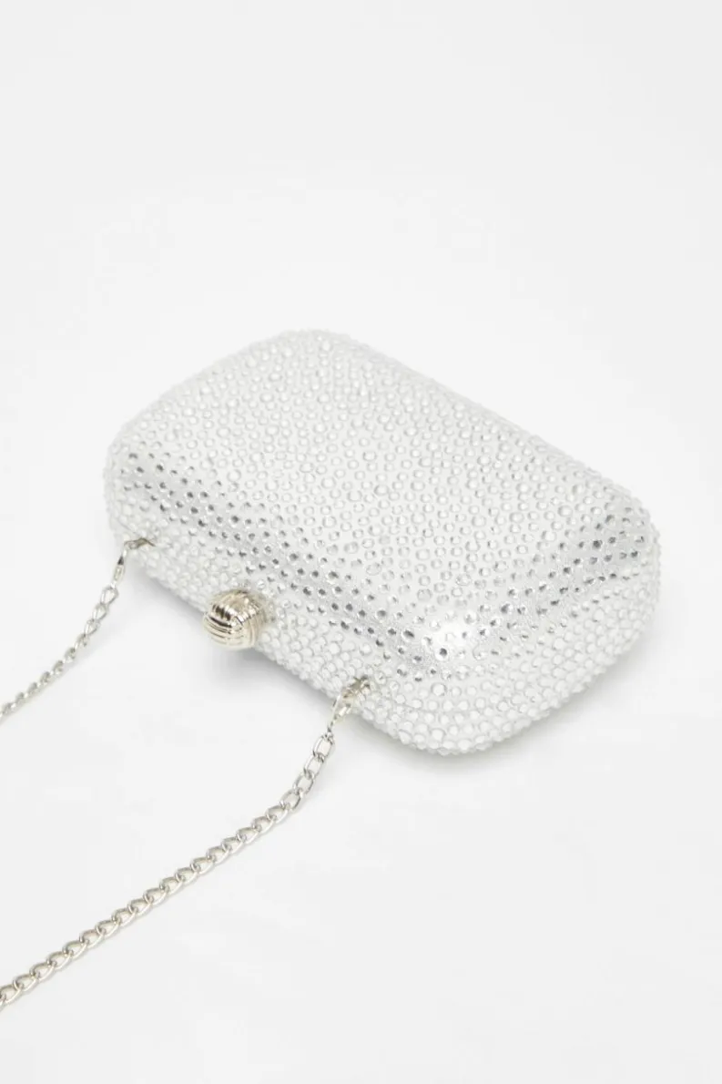 Handbags|Clutch Bags*Quiz Embellished Box Bag Silver