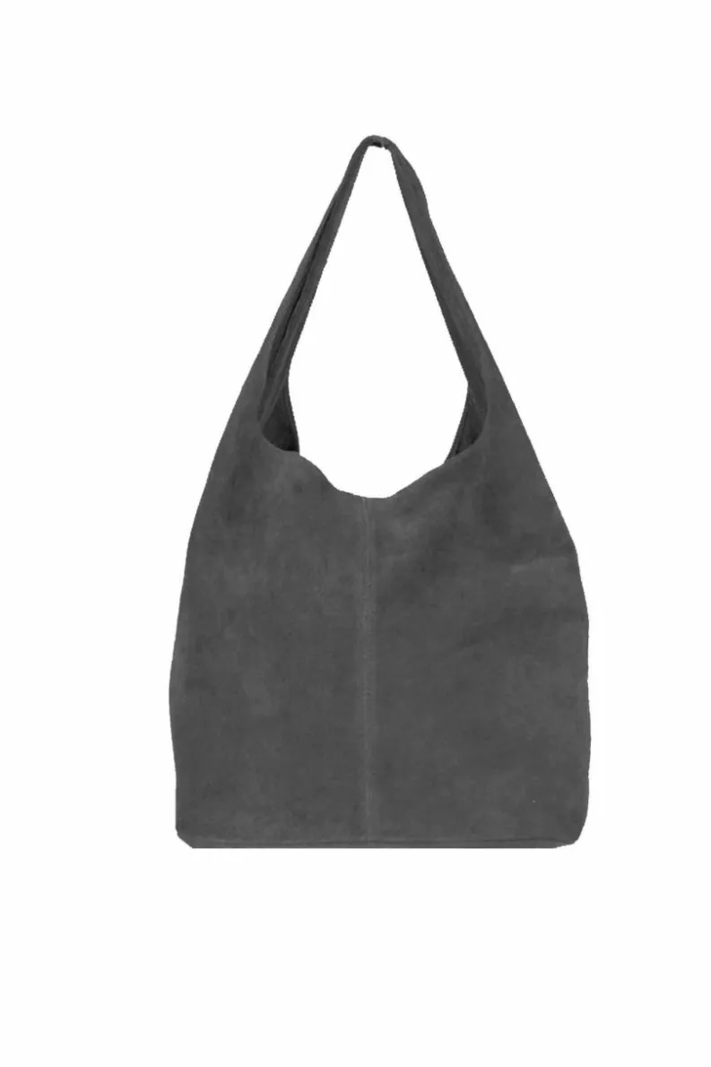 Shoulder Bags*Sostter Silver Soft Suede Hobo Shoulder Bag | BYIED Grey