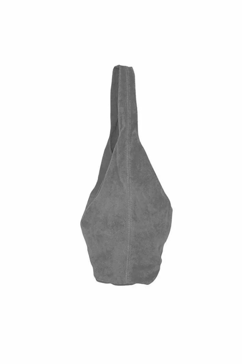Shoulder Bags*Sostter Silver Soft Suede Hobo Shoulder Bag | BYIED Grey