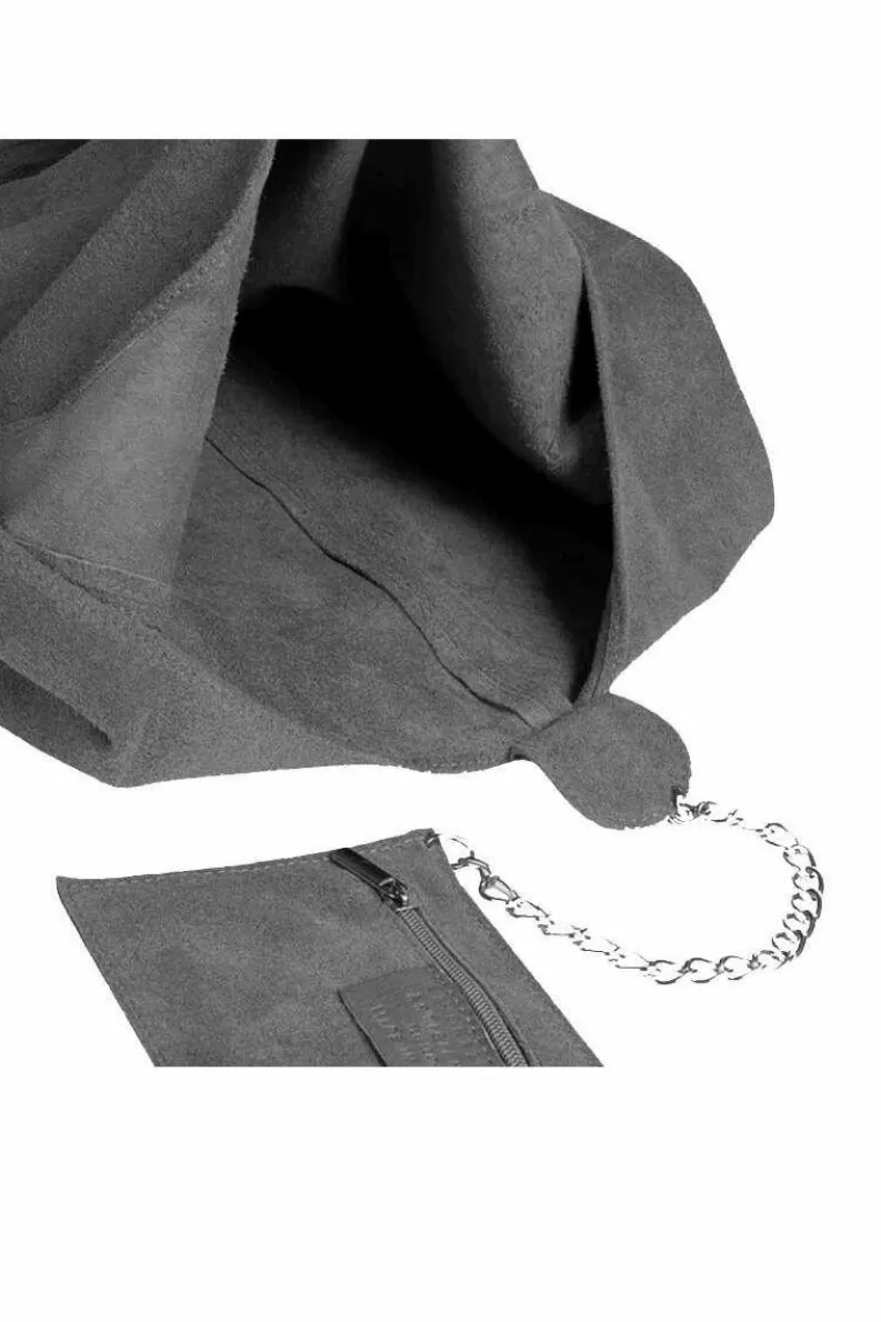 Shoulder Bags*Sostter Silver Soft Suede Hobo Shoulder Bag | BYIED Grey