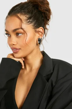 Earrings*boohoo Oversized Bubble Stud Earrings silver