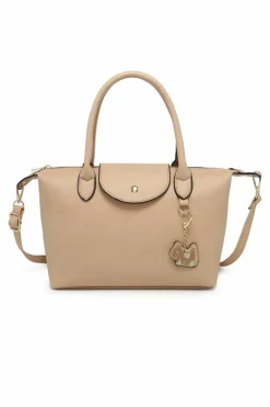 Shoulder Bags|Handbags*Kitise Simple Elegant Dog Charm Spacious Shoulder Bag Beige