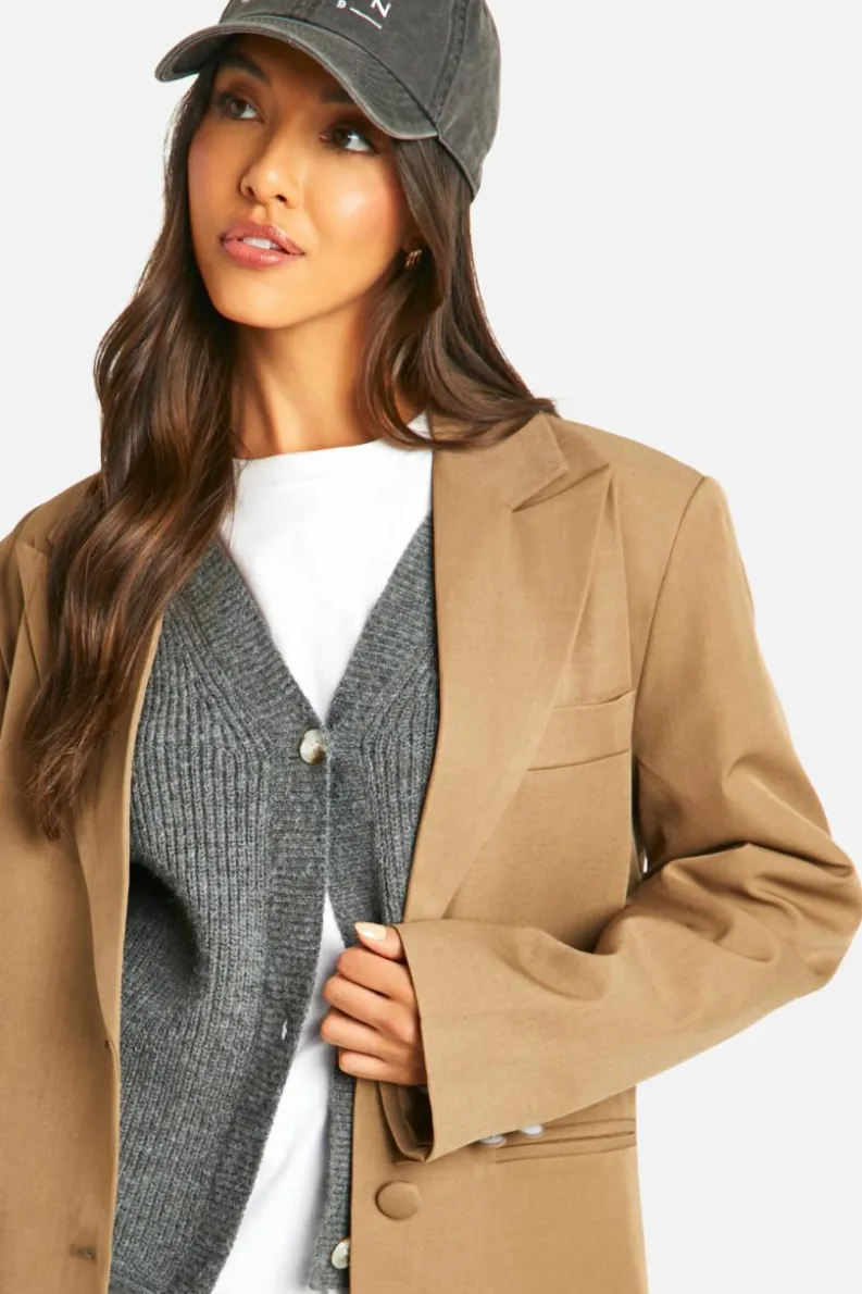 Up To 80% Off Winter Warmers|Boohoo Basics*boohoo Single Breasted Relaxed Fit Tailored Blazer mocha
