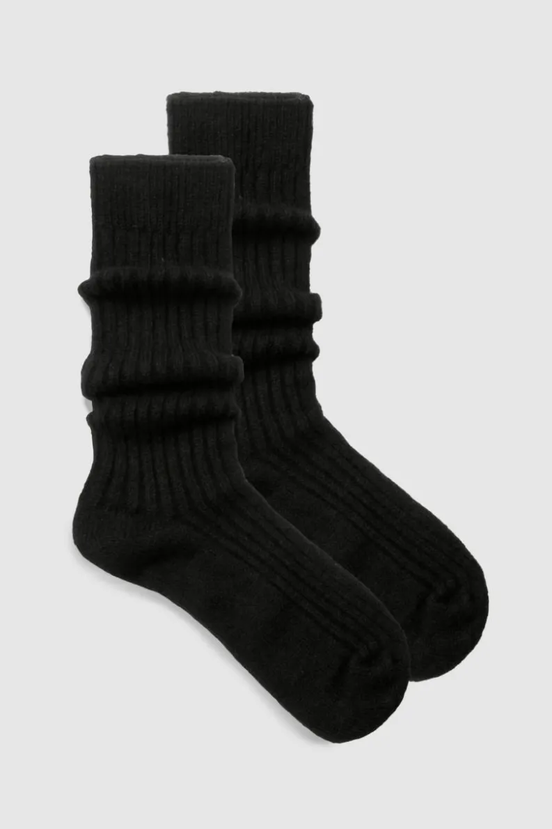 Tights & Socks|Tights & Socks*boohoo Single Soft Ribbed Slouchy Socks black