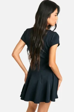 A Line Dresses|Skater Dresses*boohoo Skater A Line Mini Dress navy