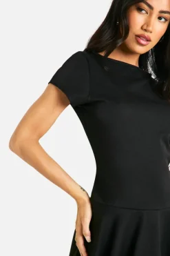 A Line Dresses|Skater Dresses*boohoo Skater A Line Mini Dress black