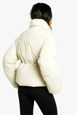 Up To 80% Off Winter Warmers|Puffer Jackets*boohoo Ski Toggle Detail Puffer Jacket off white