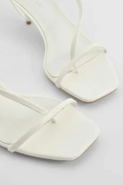 Heels*boohoo Skinny Strap Square Toe Low Heels white
