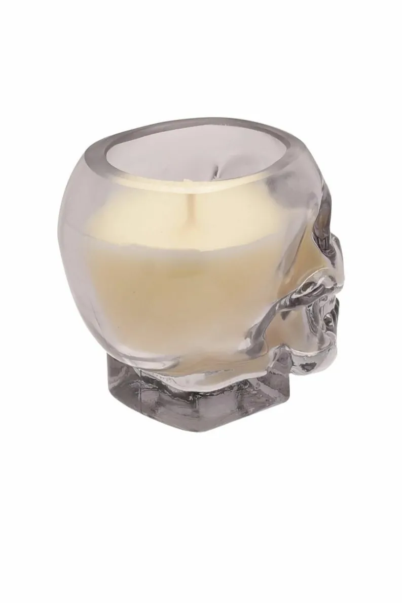 Candles & Diffusers|Candles*The Novelties Company Skull Votive Candle Smoked Glass - Small Mid Grey
