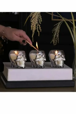 Candles & Diffusers|Candles*The Novelties Company Skull Votive Candle Smoked Glass - Small Mid Grey