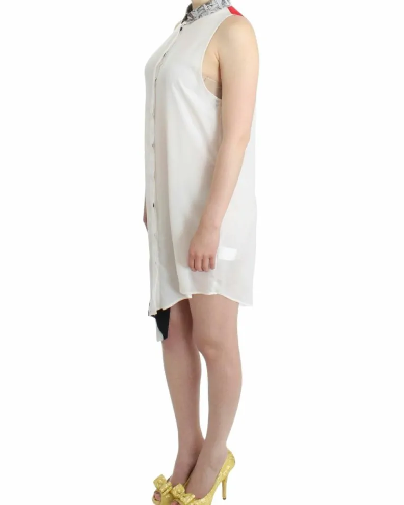 Shirt Dresses*Costume National Sleeveless Dress Asymmetrical Hem White