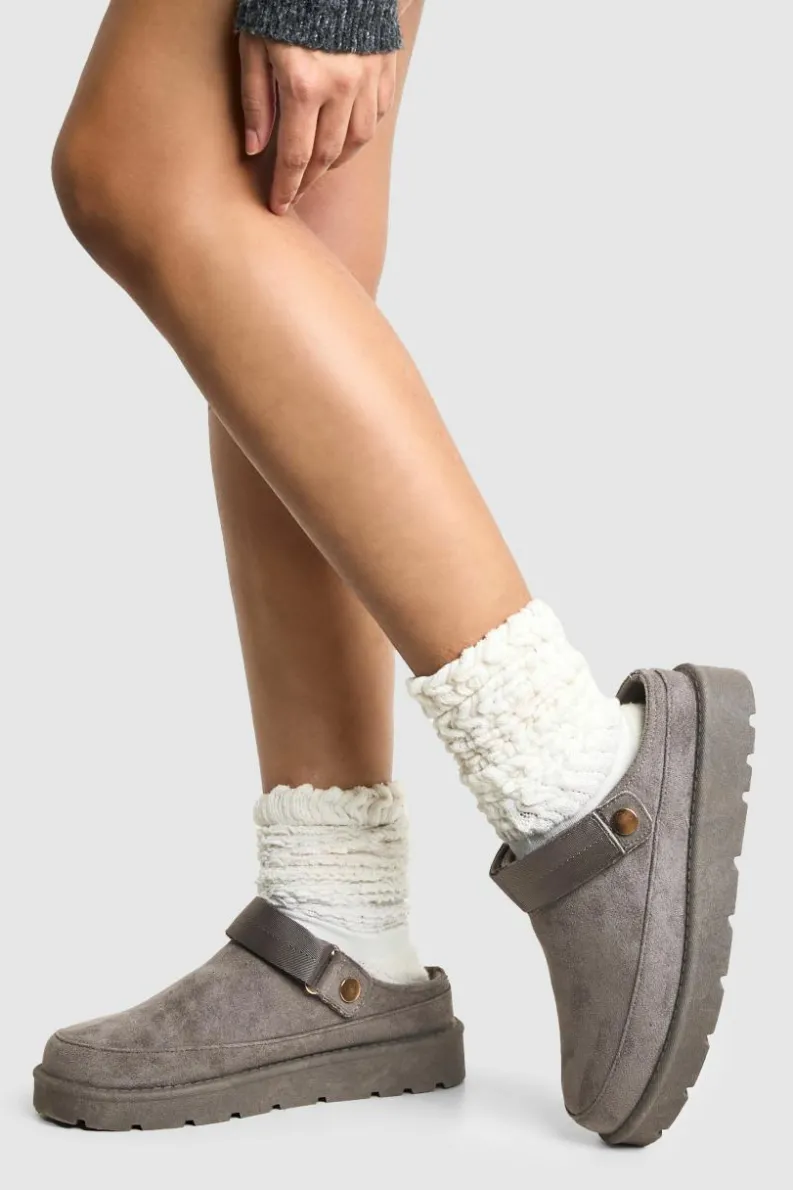 Cosy Boots|All Boots*boohoo Slingback Cosy Mules grey