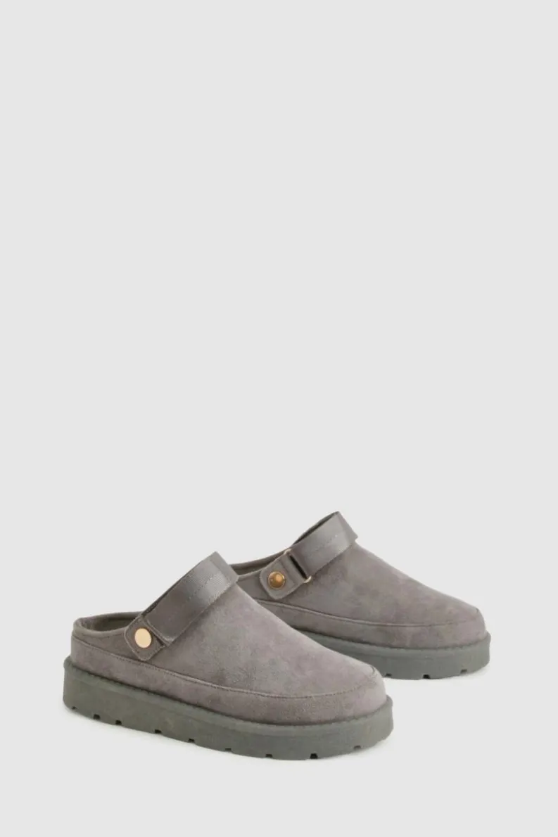 Cosy Boots|All Boots*boohoo Slingback Cosy Mules grey