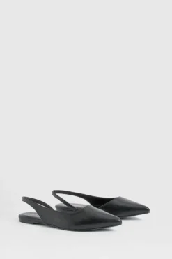 Flats*boohoo Slingback Pointed Flats black