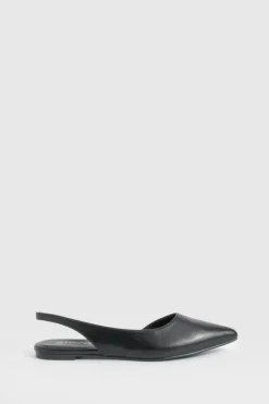 Flats*boohoo Slingback Pointed Flats black