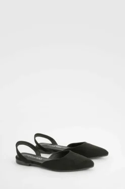 Flats*boohoo Slingback Pointed Flats black