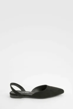 Flats*boohoo Slingback Pointed Flats black