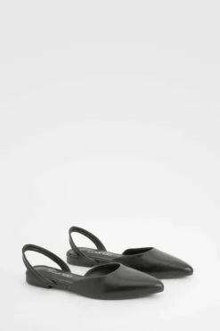 Flats*boohoo Slingback Pointed Flats black