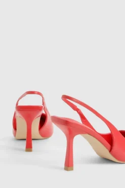 Heels*boohoo Slingback Pointed Toe Court Heel red