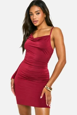 Bodycon Dresses*boohoo Slinky One Shoulder Mini Dress plum