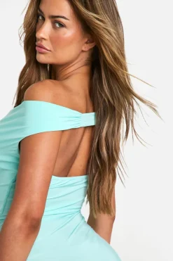 Wrap Dresses*boohoo Slinky Wrap Waist Maxi Dress blue
