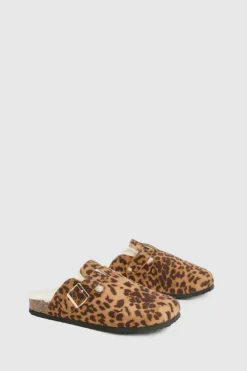 Cosy Boots*boohoo Slip On Cosy Mules leopard