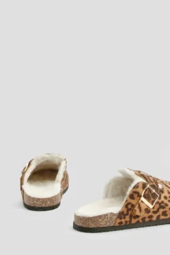 Cosy Boots*boohoo Slip On Cosy Mules leopard