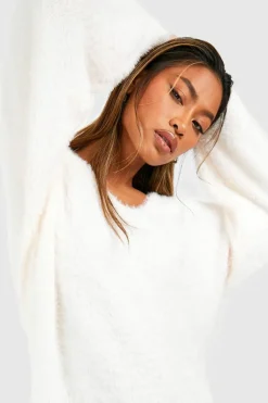 Oversized Jumpers*boohoo Slouchy Fluffy Knit Jumper ecru