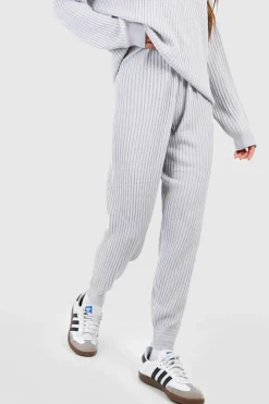 Knitted Co-Ords|Joggers*boohoo Slouchy Rib Knitted Tracksuit grey