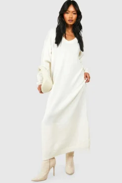 Jumper Dresses|Jumper Dresses*boohoo Slouchy Soft Knit Maxi Knitted Dress cream