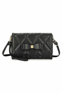 Cross-Body Bags*Kitise Small Bow Design Multifunctional Multi Slot Purse Clutch Messenger Crossbody Bag Black