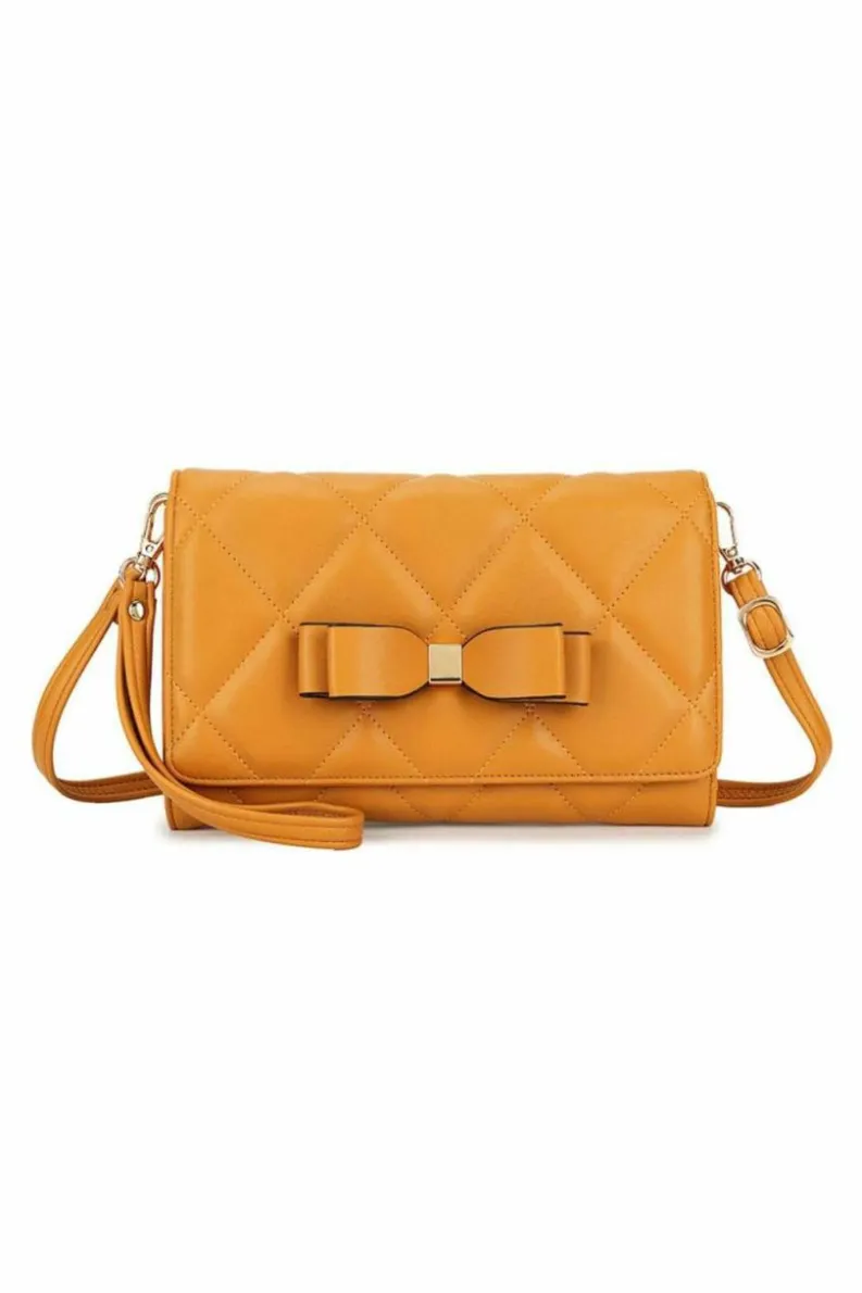 Cross-Body Bags*Kitise Small Bow Design Multifunctional Multi Slot Purse Clutch Messenger Crossbody Bag Black