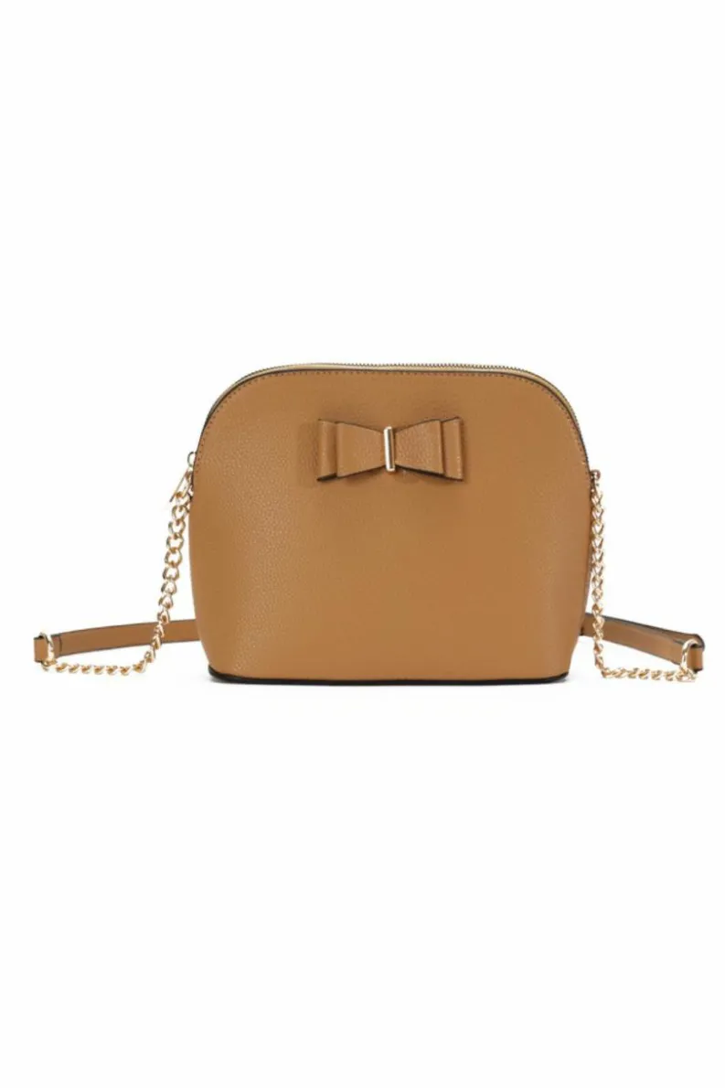 Cross-Body Bags|Handbags*Kitise Small Bow Detail Zip Closure Crossbody bag Beige