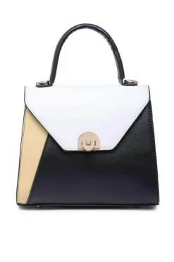 Shoulder Bags|Handbags*Kitise Small Contrast Shoulder Handbag With Turn Lock Closure Black