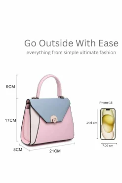 Shoulder Bags|Handbags*Kitise Small Contrast Shoulder Handbag With Turn Lock Closure Black