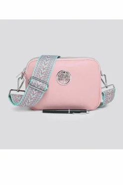 Cross-Body Bags|Handbags*Kitise Small Double Compartments Silver Badge Crossbody Bag With Canvas Strap Ivory