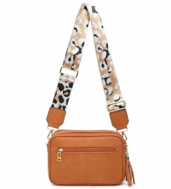 Cross-Body Bags|Handbags*Kitise Small Double Zip Compartments Crossbody Bag With Tassel Charm and Camo Strap Black