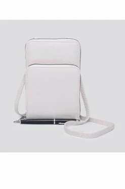 Handbags*Kitise Small Double-Zipped Mobile Phone Bag with Adjustable Strap Beige