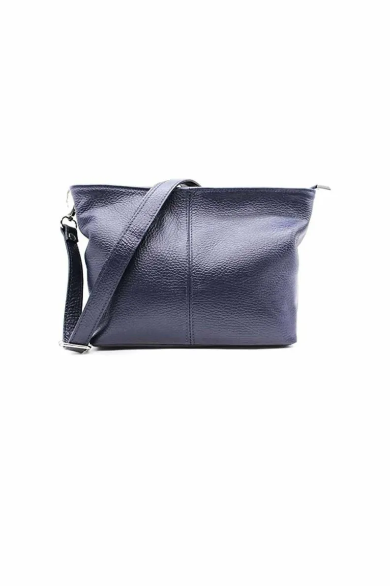 Shoulder Bags|Handbags*Kitise Small Genuine Italian Leather Shoulder Handbag With Detachable Strap Navy