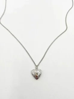 Necklaces*SVNX Small Heart Locket Necklace in Silver