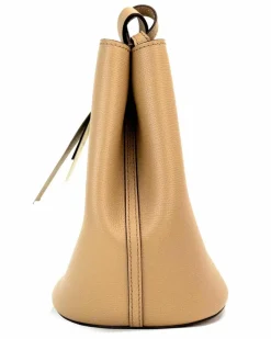 Shoulder Bags*Burberry Small Leather Bucket Bag Beige