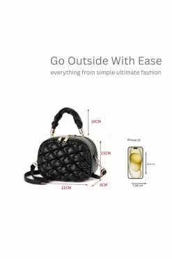 Cross-Body Bags*Kitise Small Top Handle Puffer Quilted Double Zipper Crossbody Bag Khaki