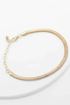 Bracelets*boohoo Snake Flat Chain Bracelet gold