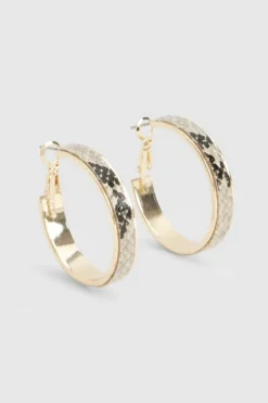 Earrings*boohoo Print Hoop Earrings snake